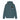 Teal zip up hoodie with a dog graphic and text on a white background