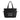 Black tote bag with 'I'm a Dogaholic' text and dog illustrations on a white background